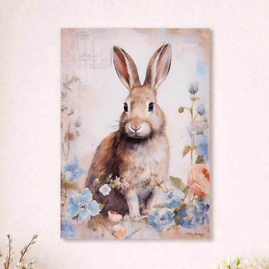 Quadro in tela conigli 22X35X2.5 - Nuvole di stoffa
