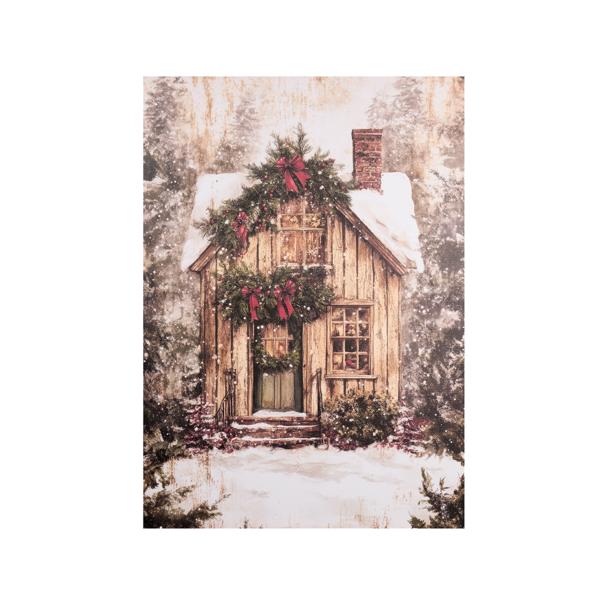 Assortimento quadro canvas baita innevata 50x70cm - Nuvole di stoffa