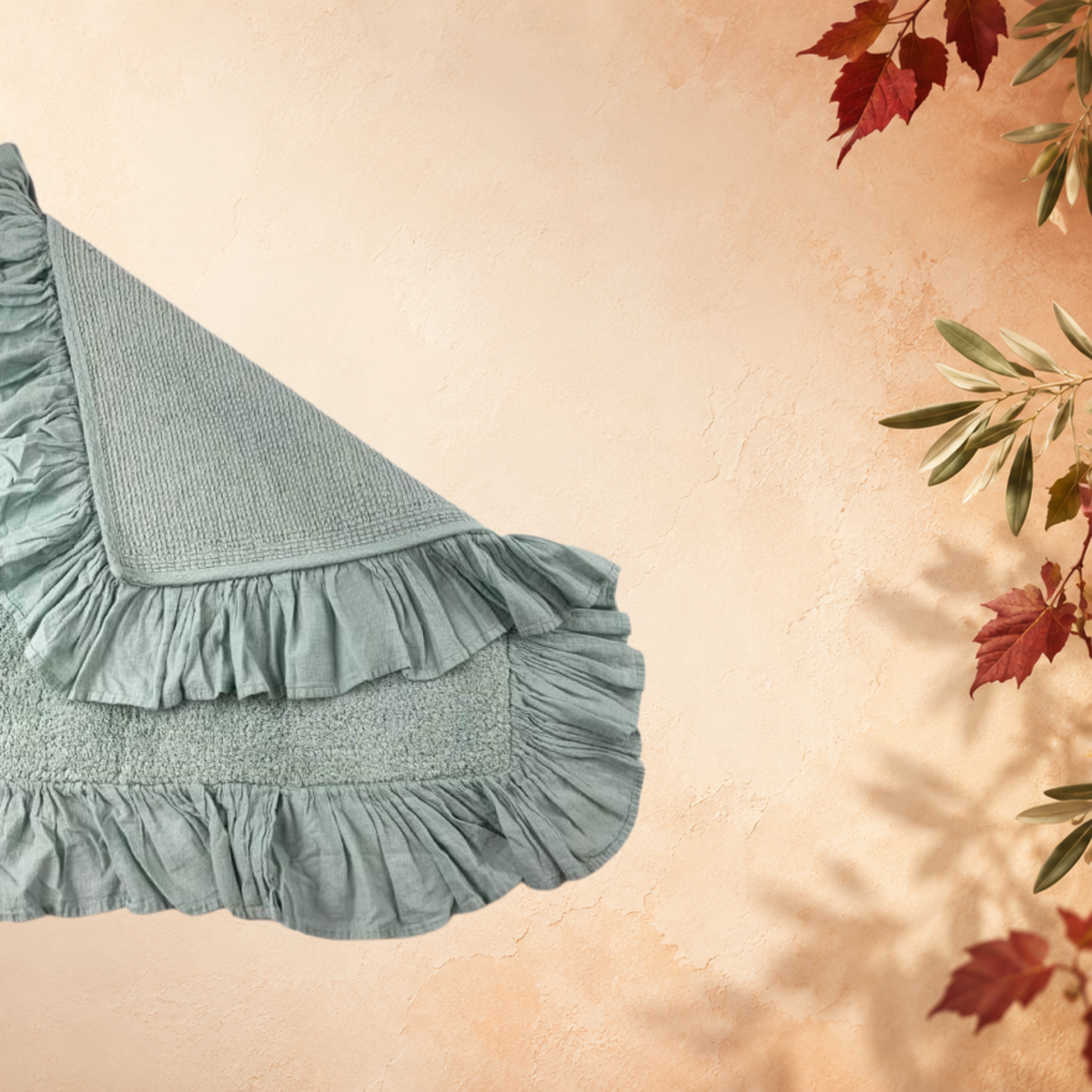 Tappeto bagno in cotone NUAGE verde salvia 60x180