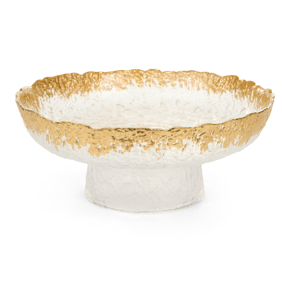 Portafrutta bordo oro d.26x10.5 cm - Nuvole di stoffa