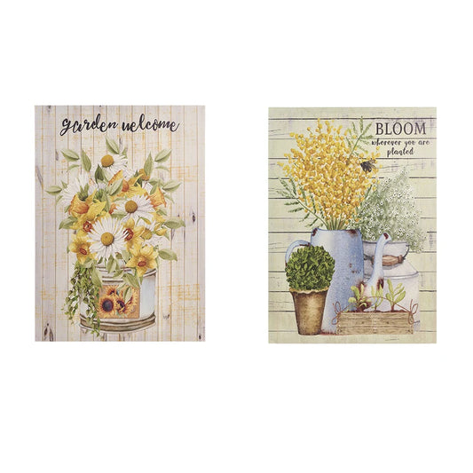 Quadro in tela con fiori gialli 50x70x2.5 - Nuvole di stoffa