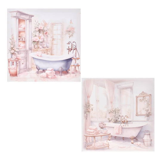 Assortimento di quadro in tela bagno 30x30x2.5 - Nuvole di stoffa