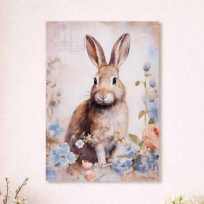 Quadro in tela conigli 22X35X2.5 - Nuvole di stoffa