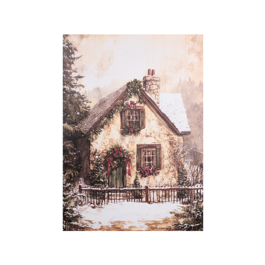 Assortimento quadro canvas baita innevata 50x70cm - Nuvole di stoffa