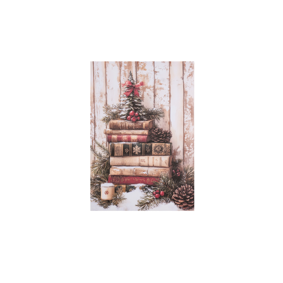 Assortimento quadro canvas caminetto/libri h 51 cm - Nuvole di stoffa
