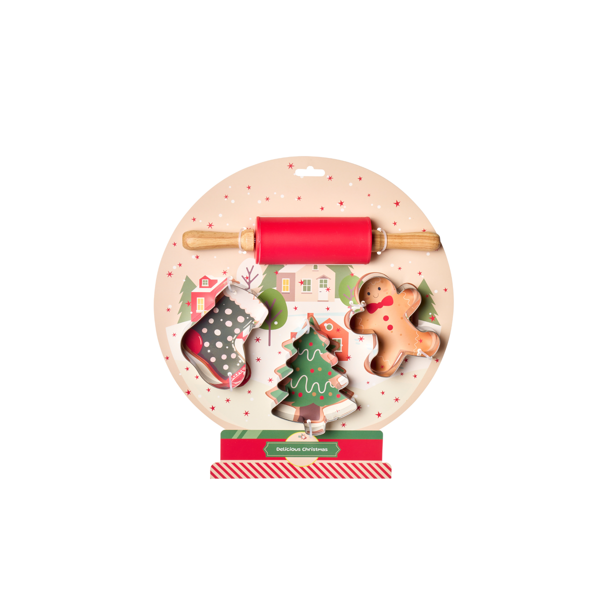 Set 4 mattarello con stampini delicious xmas in silicone - Nuvole di stoffa