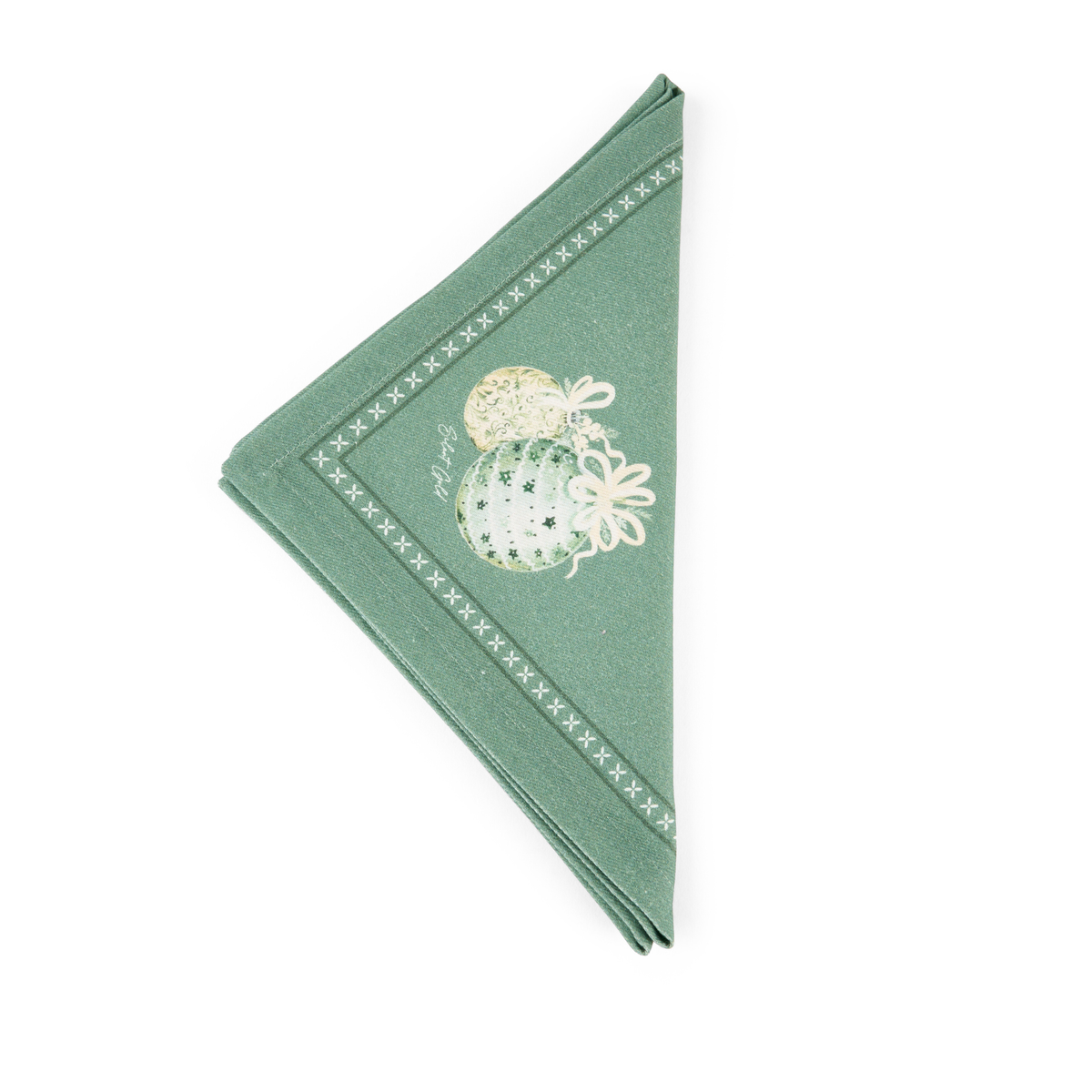Tovagliolo in cotone verde silent gold 40x40 cm - Nuvole di stoffa