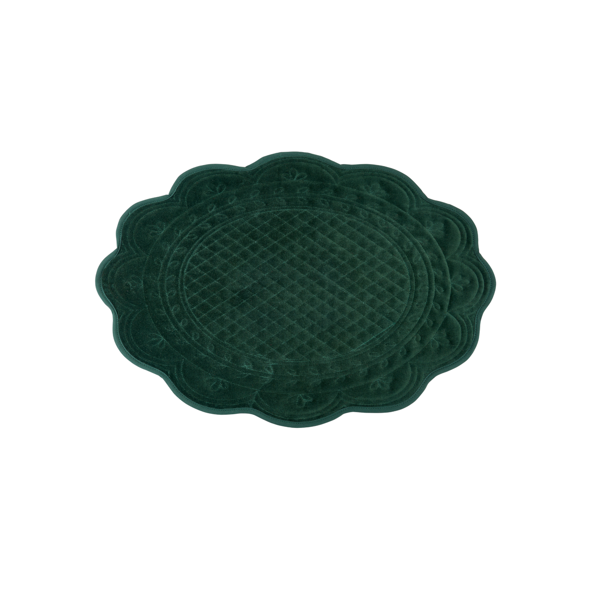 Tovaglietta americana ovale in velluto verdone 35/50 cm - Nuvole di stoffa