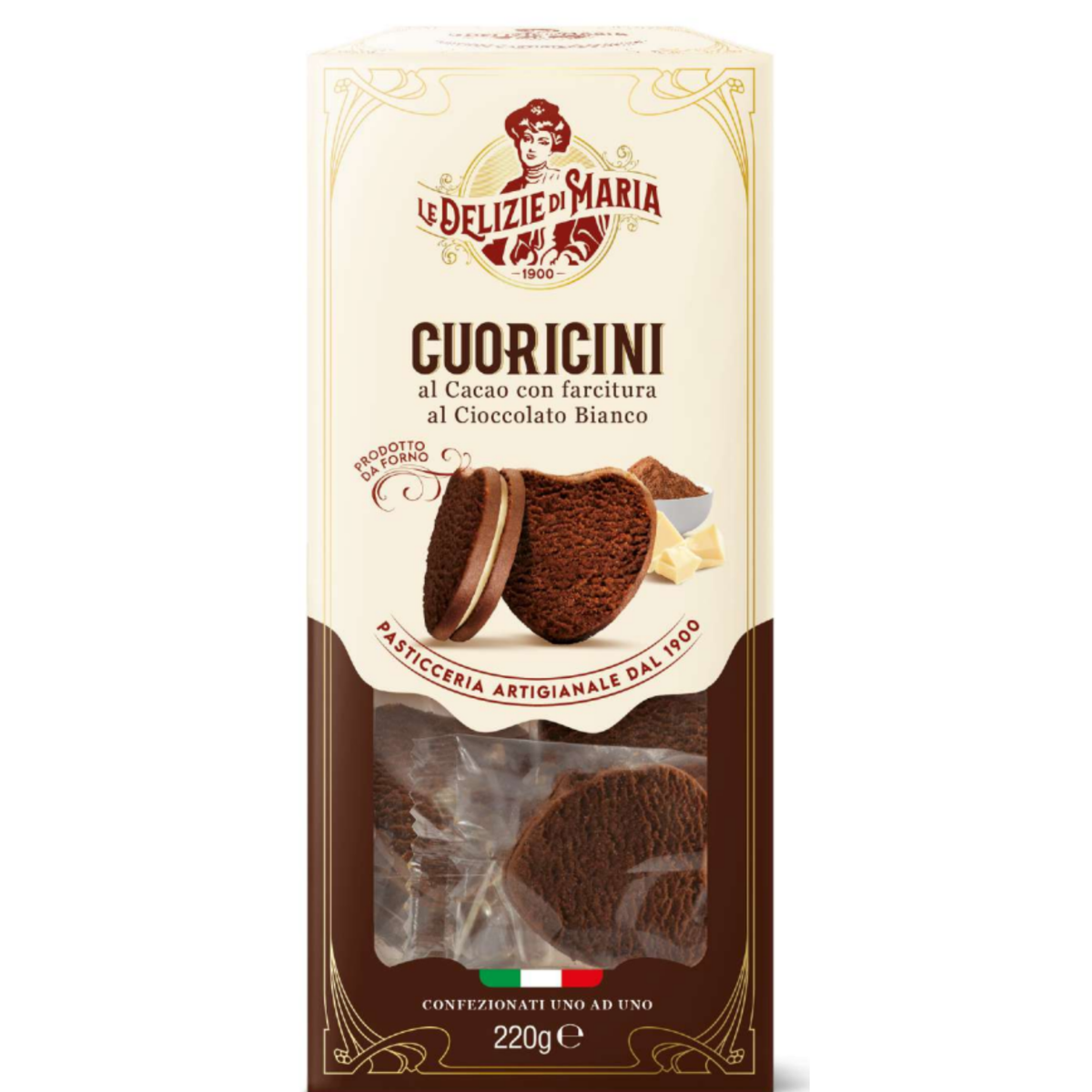 Le Delizie di Maria Cuoricini Cacao & Cioccolato Bianco 220g