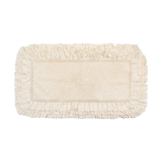 Tappeto bagno in cotone Nuage color burro 55x100cm - Nuvole di stoffa