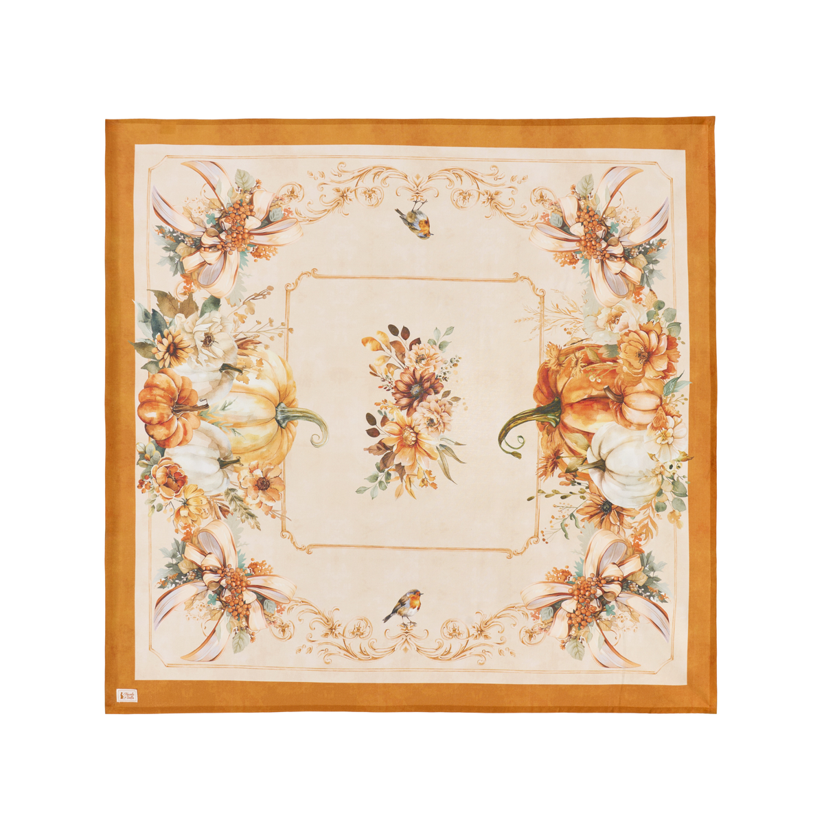 Centro tavola in cotone racconti autunno 120x120cm - Nuvole di stoffa