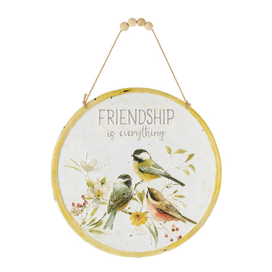 Targa in metallo tonda "Friendship" 30x30 - Nuvole di stoffa