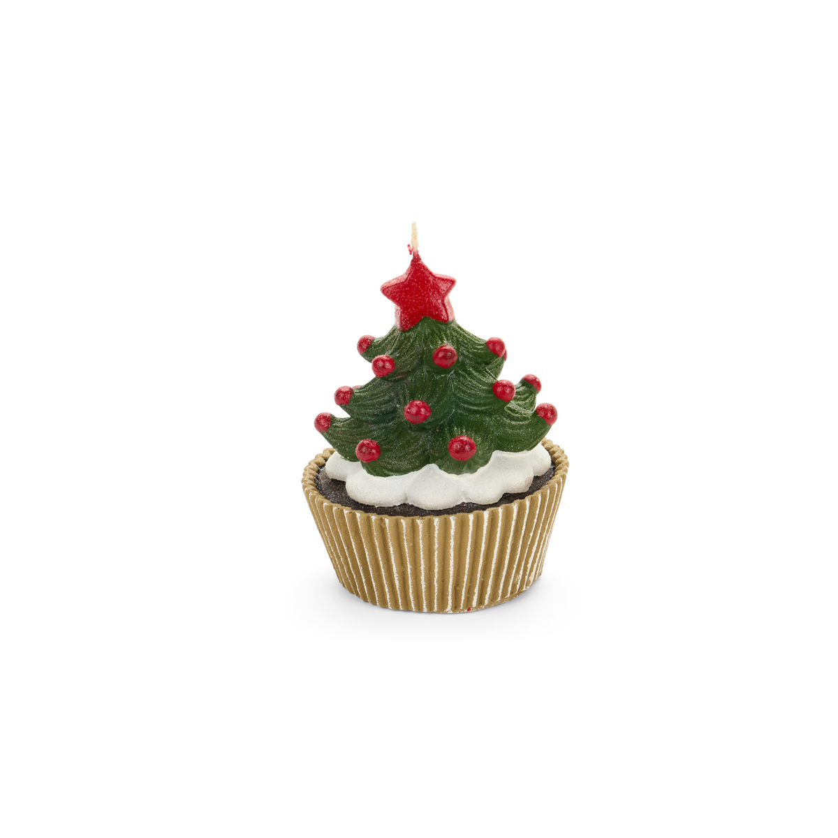 Candela cupcake albero di natale d.9 cm - Nuvole di stoffa
