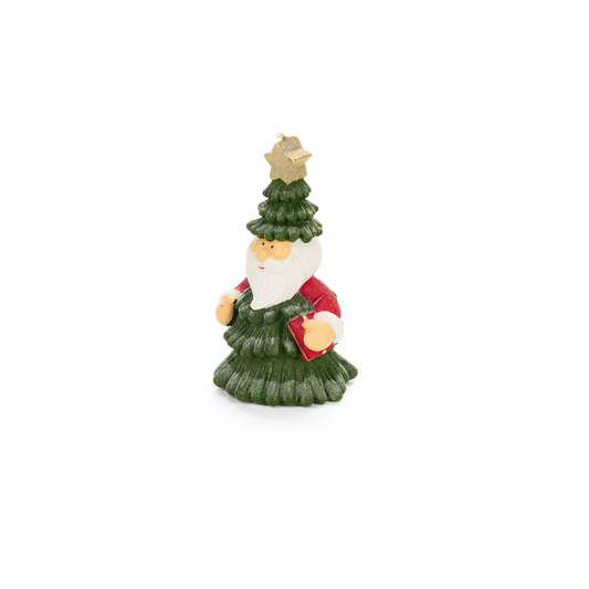 Candela babbo natale con corpo pino h 15 cm - Nuvole di stoffa