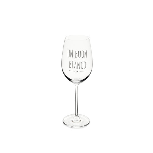 Calice vetro 'Un Buon Bianco' 9X26.3 CM Confezione da 2 unità
